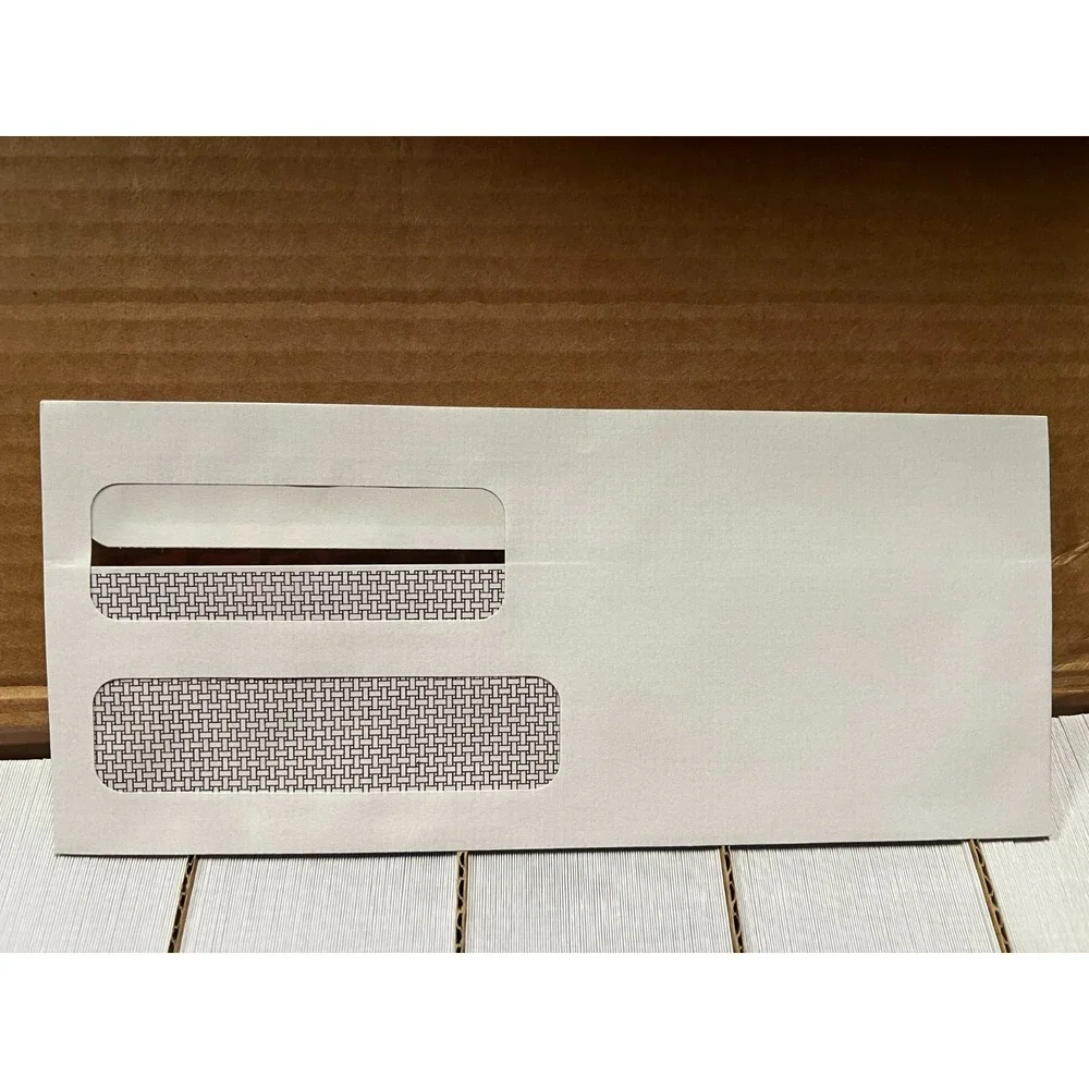 500 No. 9 Flip and Seal Double Window Security tint Envelopes - White
